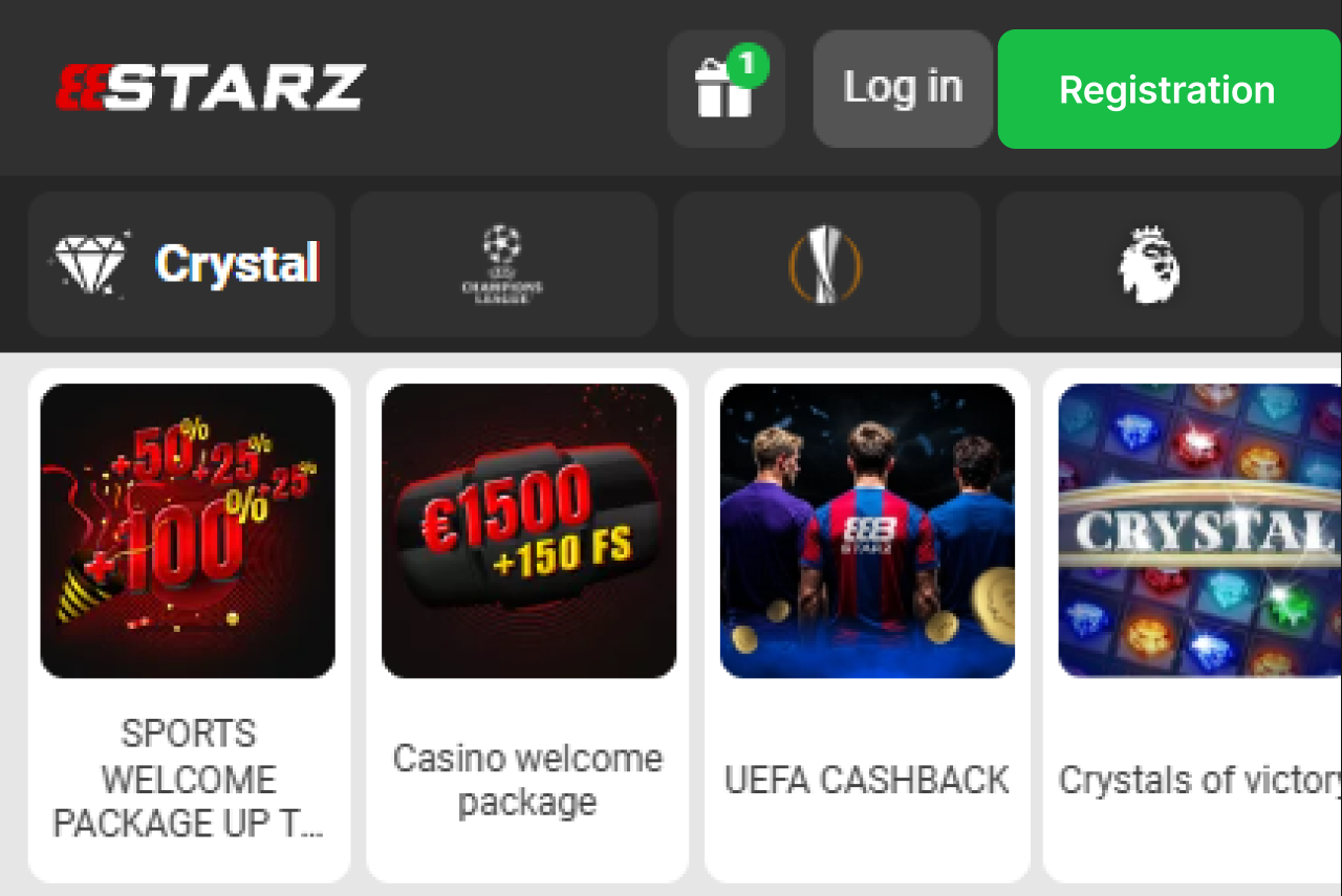888Starz APK install step 1: official website opened on Android device