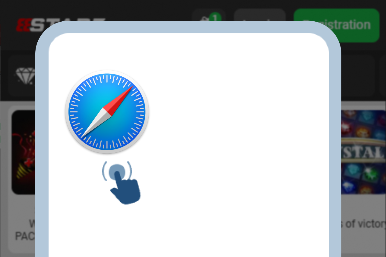 888Starz iOS PWA step 1:icon of Safari browser