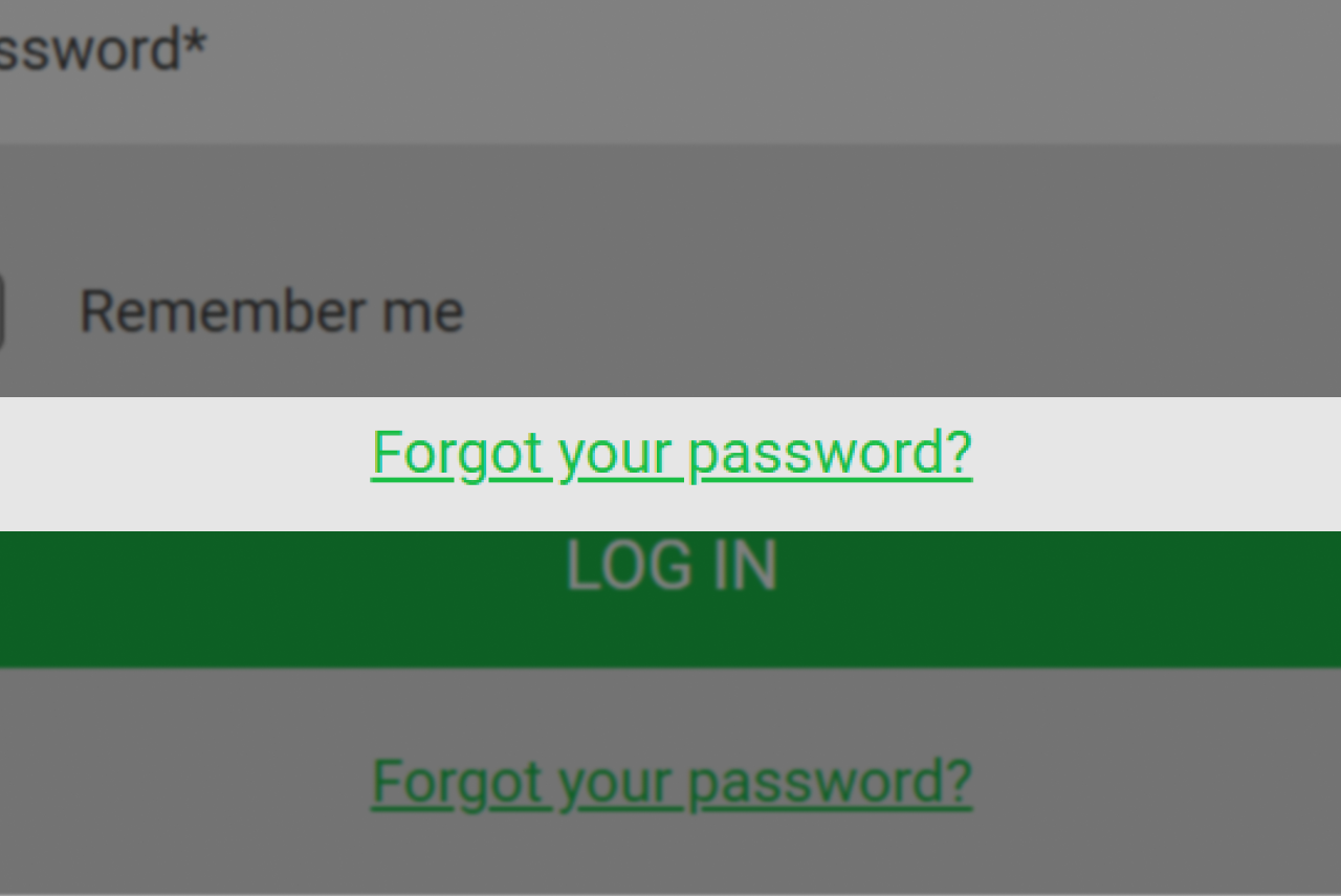 Login guide step 7: password recovery link ‘Forgot your password?’ highlighted on login page