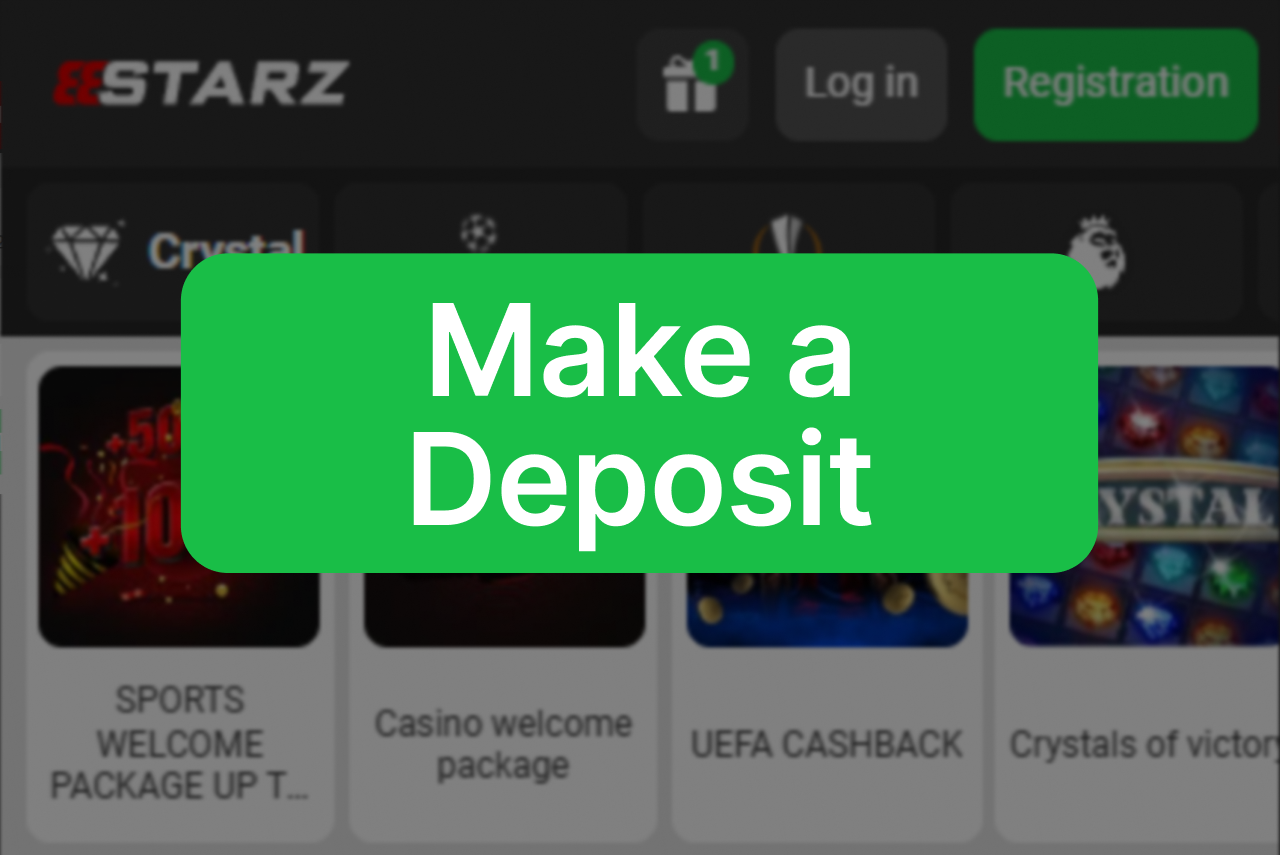 Bonus activation step 2: personal cabinet with Deposit button