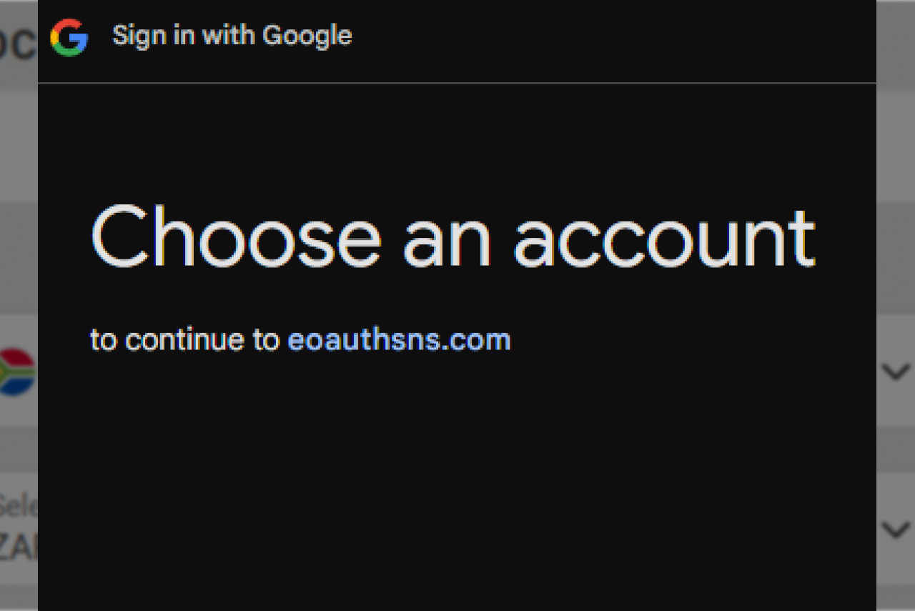 Registration by social networks step 3: social network login window highlighted