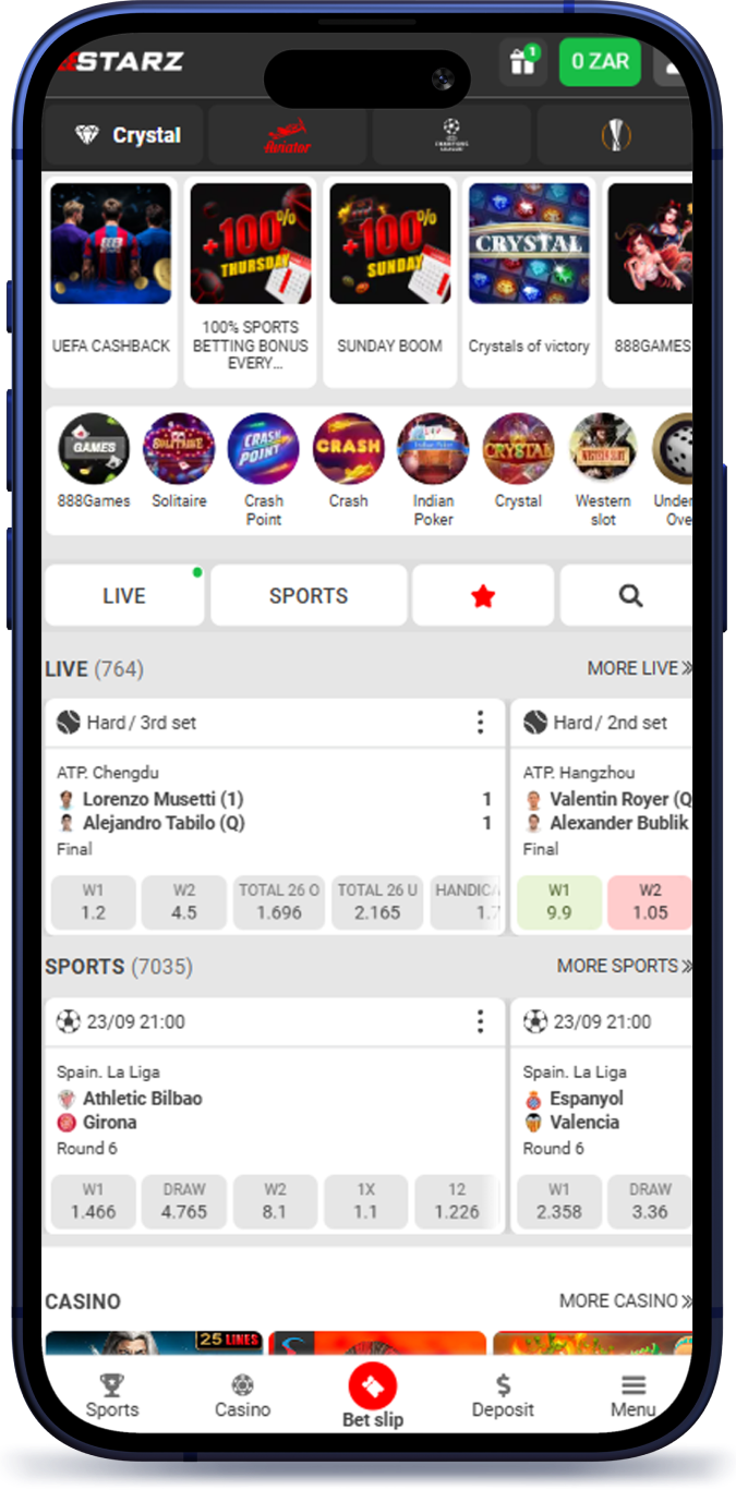 888starzbet.co.za app screen 1