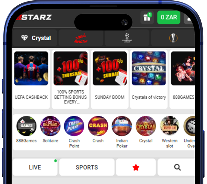 888starzbet.co.za app screen main